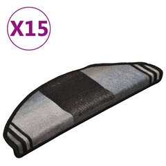 vidaXL isekleepuv trepivaip 15 tk, must ja hall, 65 x 21 x 4 cm цена и информация | Ковры | kaup24.ee