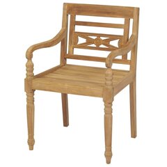 vidaXL bataavia toolid, 2 tk, tiikpuu цена и информация | Садовые стулья, кресла, пуфы | kaup24.ee