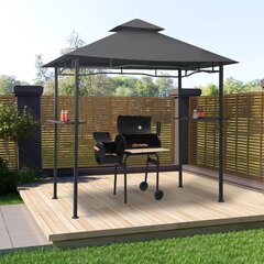 vidaXL grilli varikatus 240 x 150 x 255 cm, antratsiithall, teras цена и информация | Беседки, навесы, тенты | kaup24.ee