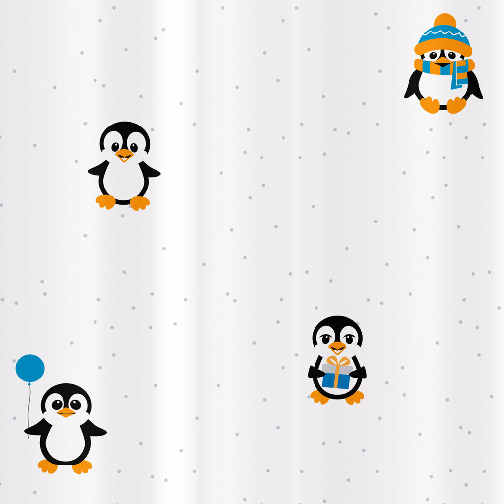 Duši- ja vannikardin Tatkraft Funny Penguins цена и информация | Vannitoa sisustuselemendid ja aksessuaarid | kaup24.ee