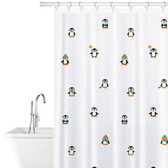 Tatkraft FUNNY PENGUINS Штора для ванной, текстиль, 180х180 сm, 12 колец в комплекте, водоотталкивающий материал цена и информация | Аксессуары для ванной комнаты | kaup24.ee