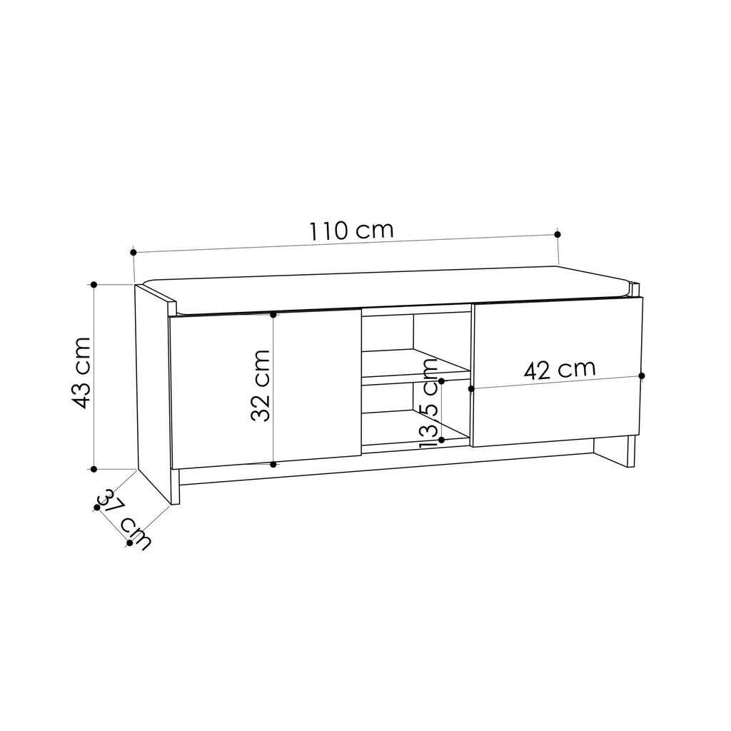 Jalatsikapp Kalune Design 776, hall/tamm hind ja info | Jalatsikapid, jalatsiriiulid | kaup24.ee