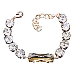 Käevõru naistele DiamondSky „Venus (Golden Shadow)“ Swarovski kristallidega hind ja info | Käevõrud, käeketid | kaup24.ee