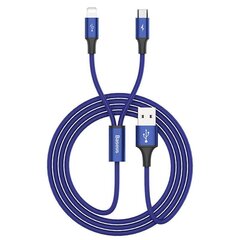 Kaabel Baseus Rapid 2In1 USB Lightning / Micro Usb 3A 1.2m, sinine (CAML-SU13) цена и информация | Кабели для телефонов | kaup24.ee