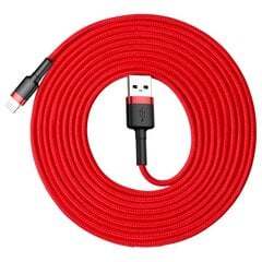 Кабель Baseus USB Durable Nylon Braided Wire Usb / Lightning Qc3.0 2A, CALKLF-R09, 3 м, красный цена и информация | Кабели для телефонов | kaup24.ee