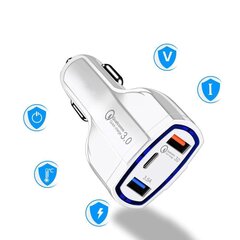 Универсальное автомобильное зарядное устройство 2x USB / USB C QC3.0, черное цена и информация | Зарядные устройства для телефонов | kaup24.ee
