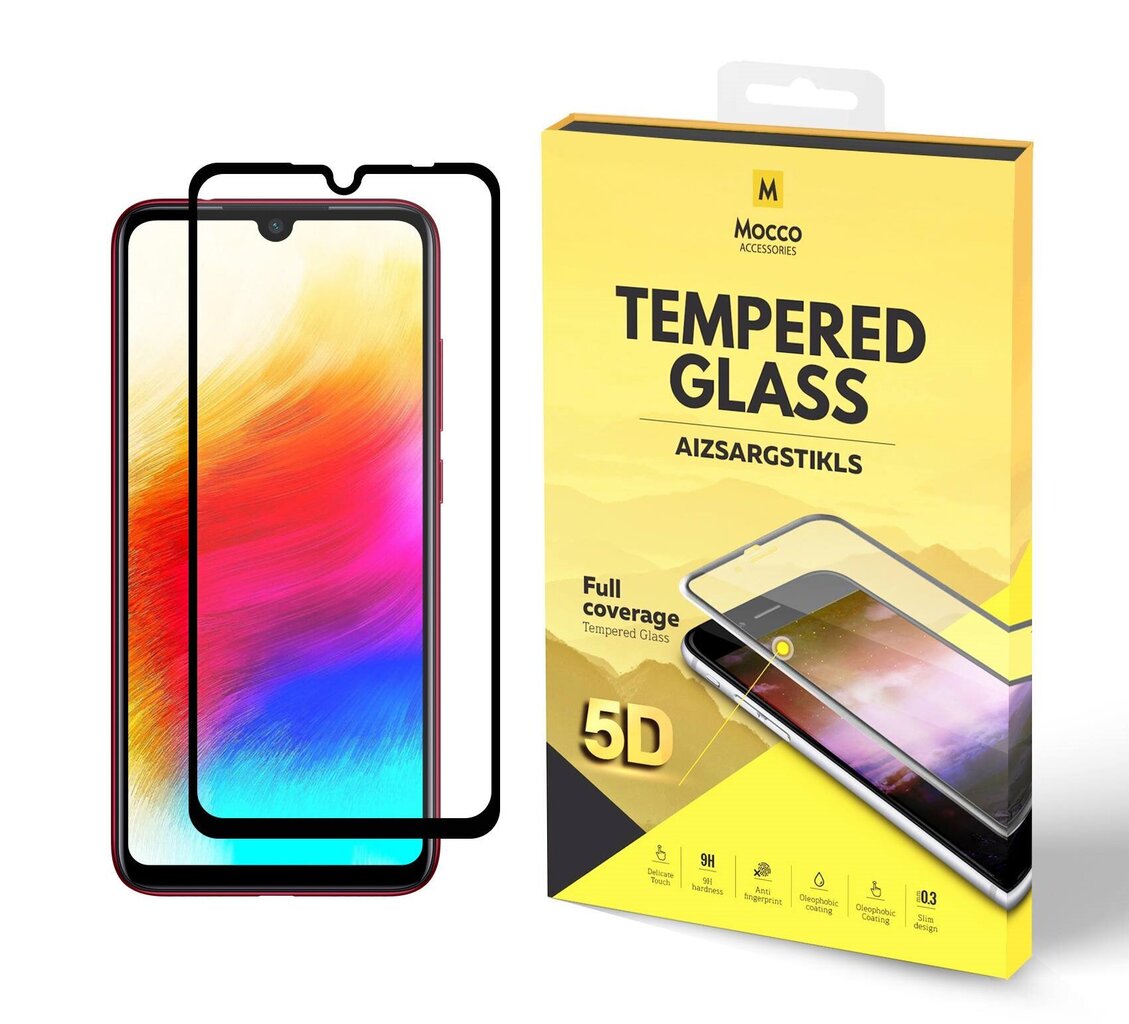 Mocco Full Glue 5D Signature Edition Tempered Glass Full Coverage with Frame Xiaomi Redmi 7 Black hind ja info | Ekraani kaitsekiled | kaup24.ee