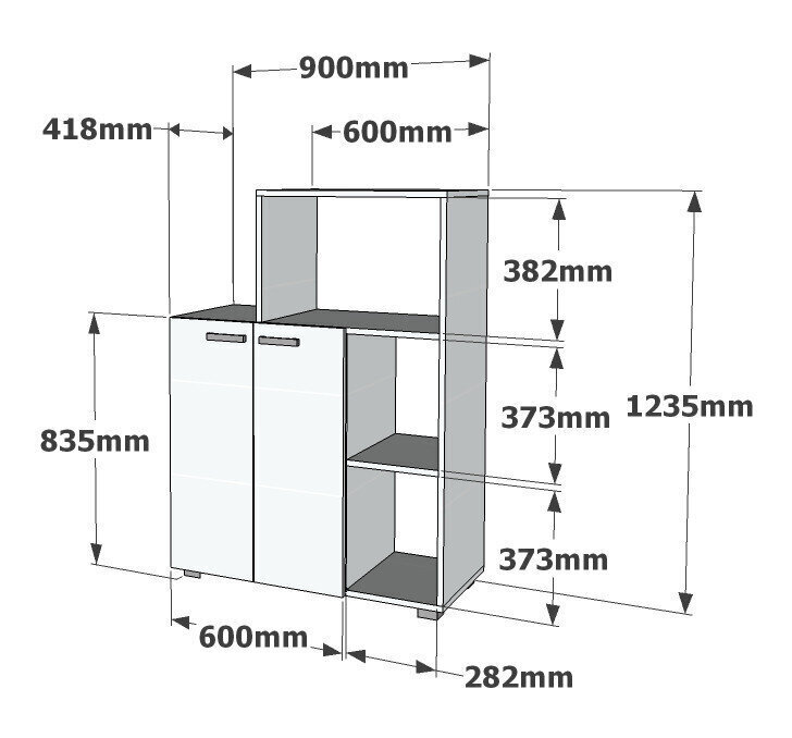 Köögikapp Kalune Design 745, valge hind ja info | Köögikapid | kaup24.ee