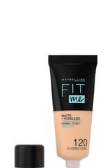 Жидкая тональная основа Maybelline FIT ME Matte 120 Classic Ivory, 30 мл kaina ir informacija | Пудры, базы под макияж | kaup24.ee