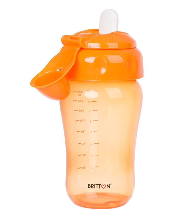 Britton Tilgavaba pehme nokaga pudel 270ml / Oranž hind ja info | Lutipudelid ja aksessuaarid | kaup24.ee