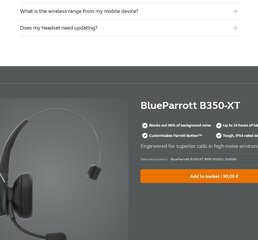 Беспроводные наушники BlueParrott B350-XT цена и информация | Наушники | kaup24.ee