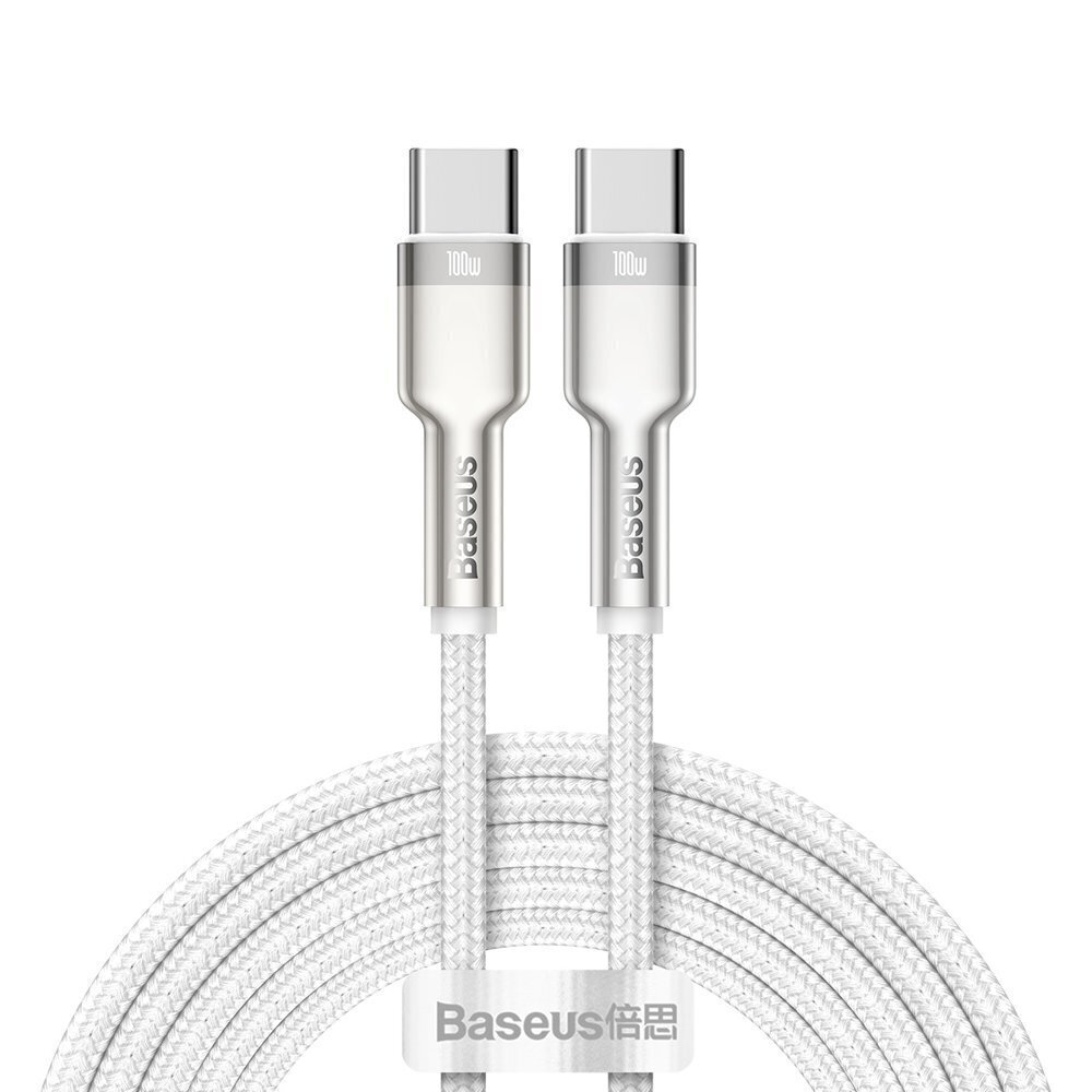 Kaabel Baseus Cafule Series Type-C to Type-C 100W 2m, valge цена и информация | Mobiiltelefonide kaablid | kaup24.ee