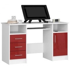 Письменный стол NORE Ana, белый/красный цена и информация | Компьютерные, письменные столы | kaup24.ee