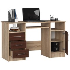 Письменный стол NORE Ana, дуб/коричневый цена и информация | Компьютерные, письменные столы | kaup24.ee