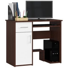 Письменный стол NORE Jay, тёмно-коричневый/белый цена и информация | Компьютерные, письменные столы | kaup24.ee