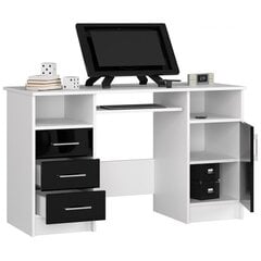 Письменный стол NORE Ana, белый/черный цена и информация | Компьютерные, письменные столы | kaup24.ee