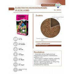 Substraat asaleadele ja rododendronitele Durpeta, 50 l цена и информация | Грунт, торф, компост | kaup24.ee