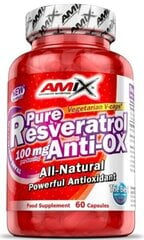 Amix Nutrition Pure Resveratrol Anti-OX 100 мг формула 60 капсул цена и информация | Витамины, пищевые добавки, препараты для хорошего самочувствия | kaup24.ee