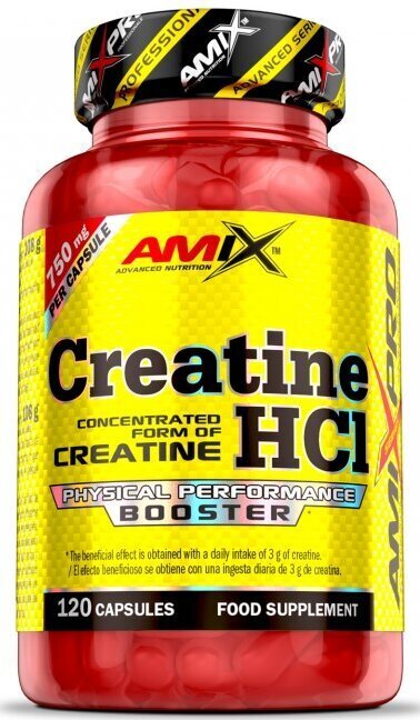 Amix Nutrition AmixPro® Kreatiin HCl 120 kapslit hind ja info | Vitamiinid, toidulisandid, preparaadid tervise heaoluks | kaup24.ee