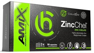 Amix Nutrition ChelaZone® ZincChel® Zinc Bisglycinate Chelate 90 веганских капсул цена и информация | Витамины, пищевые добавки, препараты для хорошего самочувствия | kaup24.ee