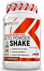 Amix Nutrition KetoLean® Keto goBHB® pulberšeik, 600 g, hollandi šokolaad hind ja info | Vitamiinid, toidulisandid, preparaadid tervise heaoluks | kaup24.ee