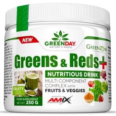 Порошок для коктейля Amix Nutrition GreenDay® Greens Reds, 250 г цена и информация | Витамины, пищевые добавки, препараты для хорошего самочувствия | kaup24.ee