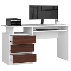 Письменный стол NORE CLP, белый/темно-коричневый цена и информация | Компьютерные, письменные столы | kaup24.ee