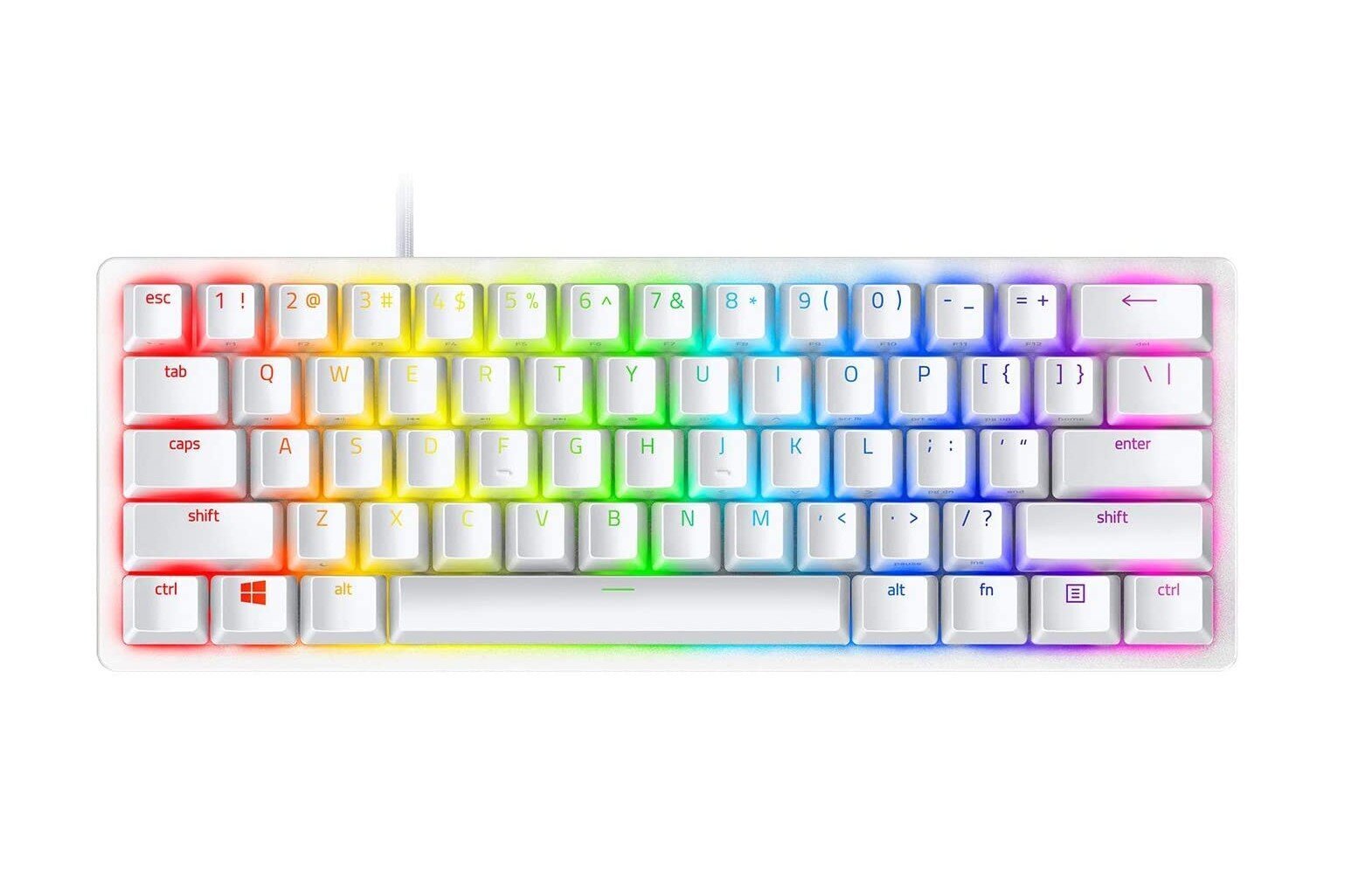 Razer Huntsman Mini Mercury RGB US Clicky Purple цена и информация | Klaviatuurid | kaup24.ee