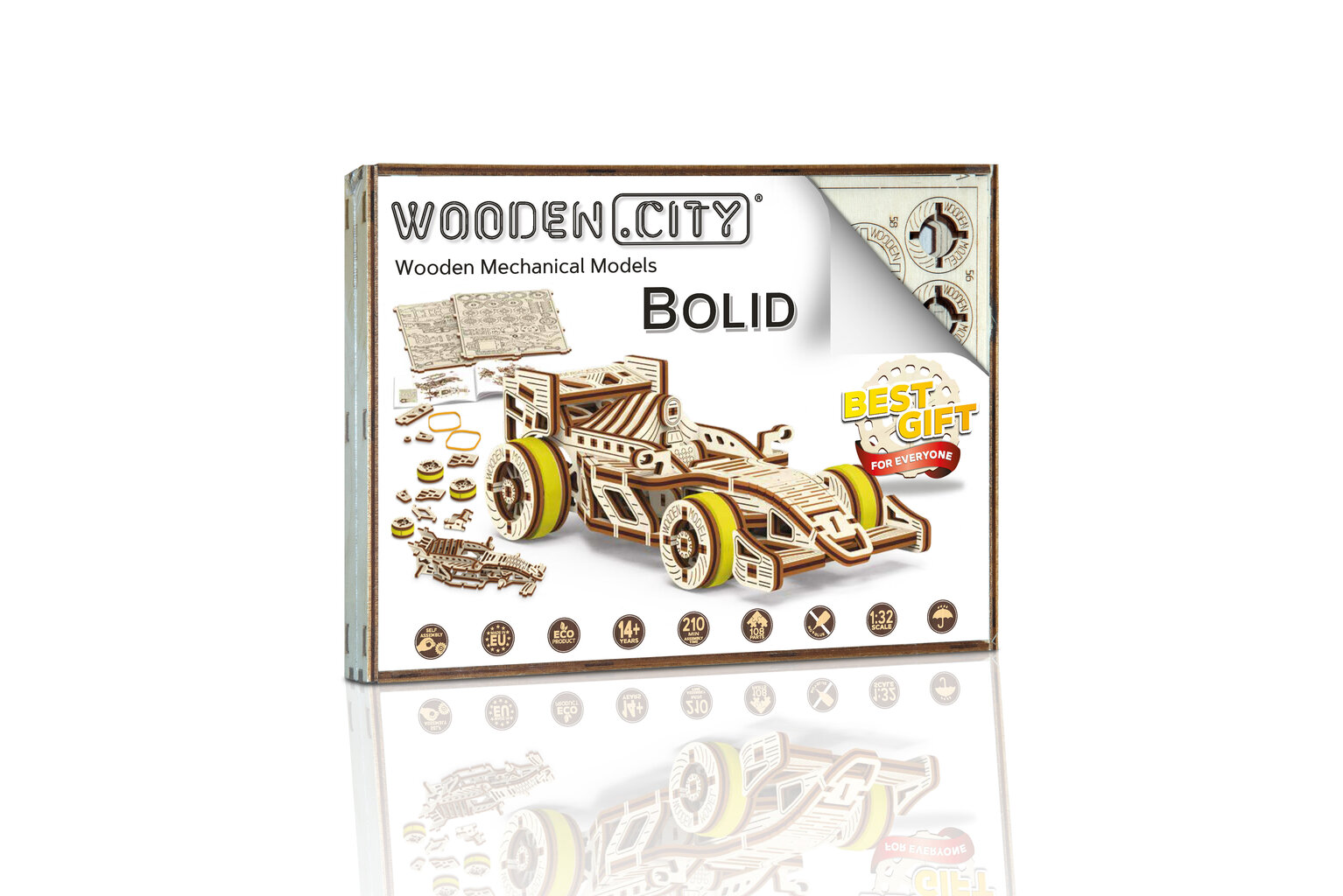 Puidust 3D konstruktor - Wooden City auto, 108 tk hind ja info | Klotsid ja konstruktorid | kaup24.ee