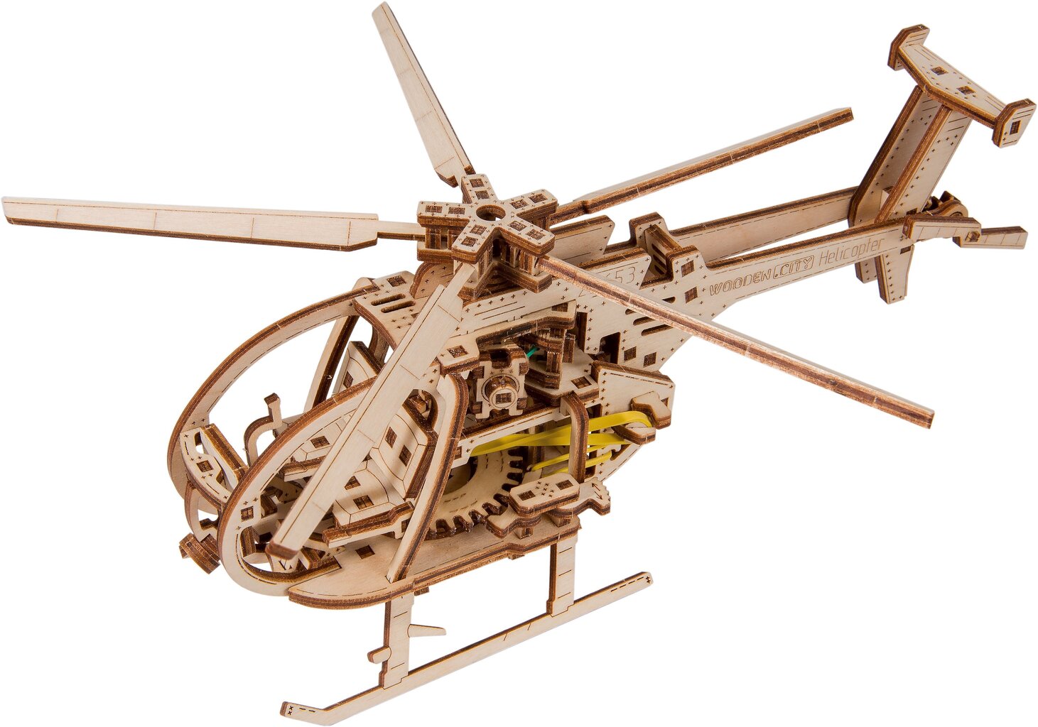 Puidust 3D konstruktor Wooden City Helikopter, 194 tk hind ja info | Klotsid ja konstruktorid | kaup24.ee