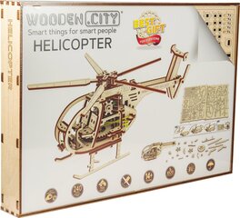 Деревянный 3D-конструктор Wooden City Вертолет, 194 шт. цена и информация | Конструкторы и кубики | kaup24.ee