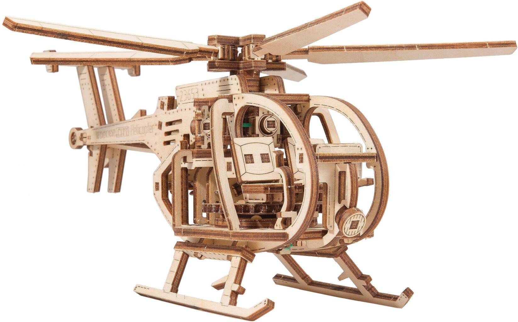 Puidust 3D konstruktor Wooden City Helikopter, 194 tk hind ja info | Klotsid ja konstruktorid | kaup24.ee