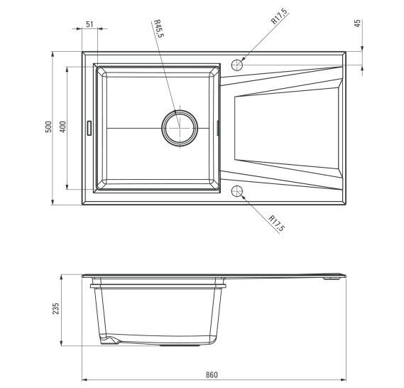 Deante graniidist ja roostevabast terasest köögivalamu Deante Prime Bicolor ZSR T11G, Anthracite/Metallic graphite hind ja info | Köögivalamud | kaup24.ee