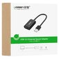 USB-heliadapter Ugreen 3,5 mm minipistik 15cm, must 30724 цена и информация | USB jagajad, adapterid | kaup24.ee