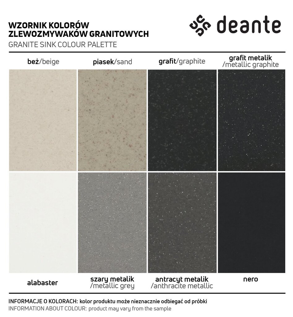 Deante graniidist köögivalamu Deante Prime Bicolor ZSR G11S, Metallic graphite/grey hind ja info | Köögivalamud | kaup24.ee