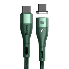 Загрузочный магнитный кабель Baseus Zinc USB Type C - USB Type C 100 W 1,5 м, зеленый цена и информация | Кабели для телефонов | kaup24.ee