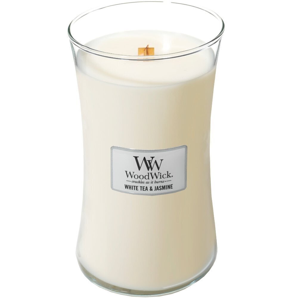 WoodWick lõhnaküünal White Tea & Jasmine, 609,5 g hind ja info | Küünlad, küünlajalad | kaup24.ee