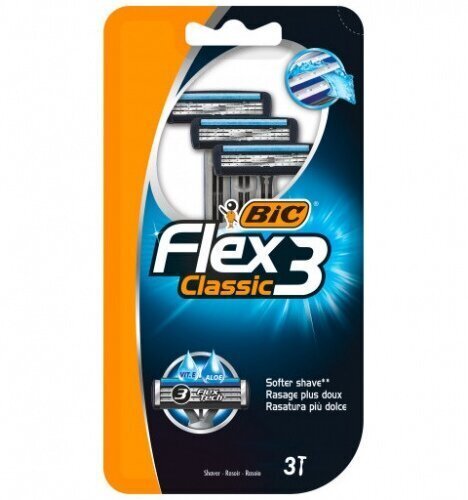 Raseerimisterad Bic Flex Blister, 3 tk. hind ja info | Raseerimisvahendid | kaup24.ee