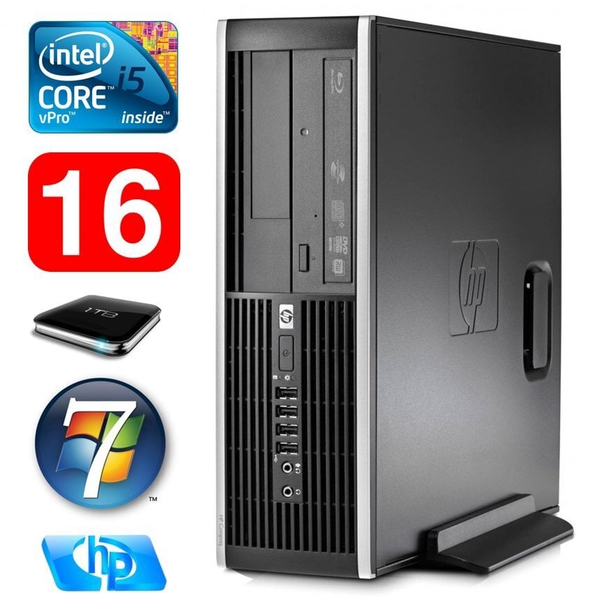 HP 8100 Elite SFF i5-650 16GB 1TB DVD WIN7Pro hind ja info | Lauaarvutid | kaup24.ee