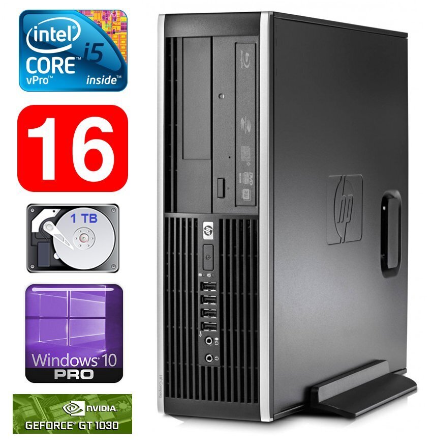 HP 8100 Elite SFF i5-650 16GB 1TB GT1030 2GB DVD WIN10Pro цена и информация | Lauaarvutid | kaup24.ee