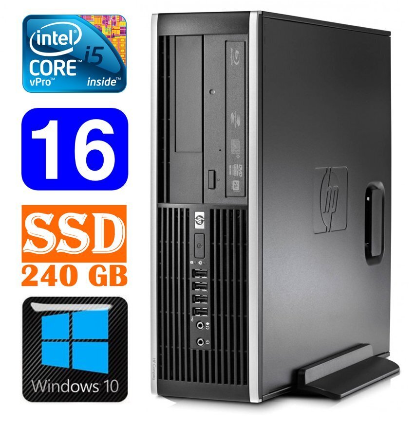 HP 8100 Elite SFF i5-650 16GB 240SSD DVD WIN10 цена и информация | Lauaarvutid | kaup24.ee