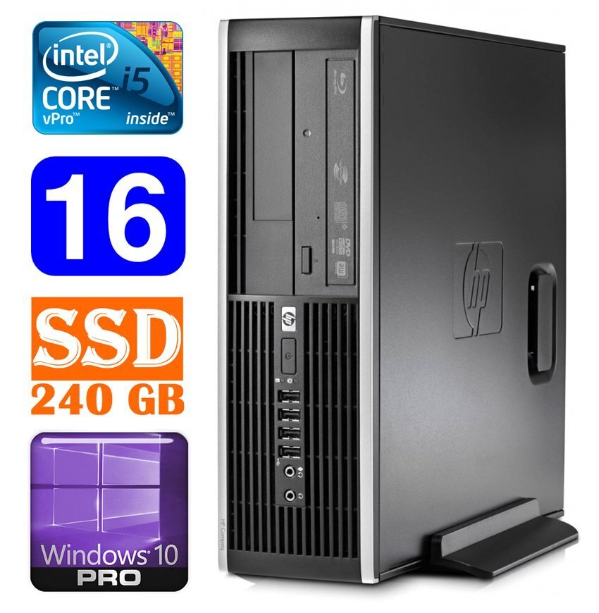 HP 8100 Elite SFF i5-650 16GB 240SSD DVD WIN10Pro цена и информация | Lauaarvutid | kaup24.ee