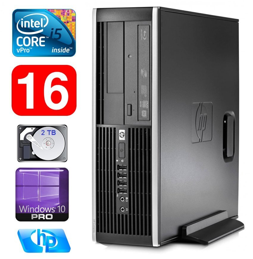 HP 8100 Elite SFF i5-650 16GB 2TB DVD WIN10Pro hind ja info | Lauaarvutid | kaup24.ee