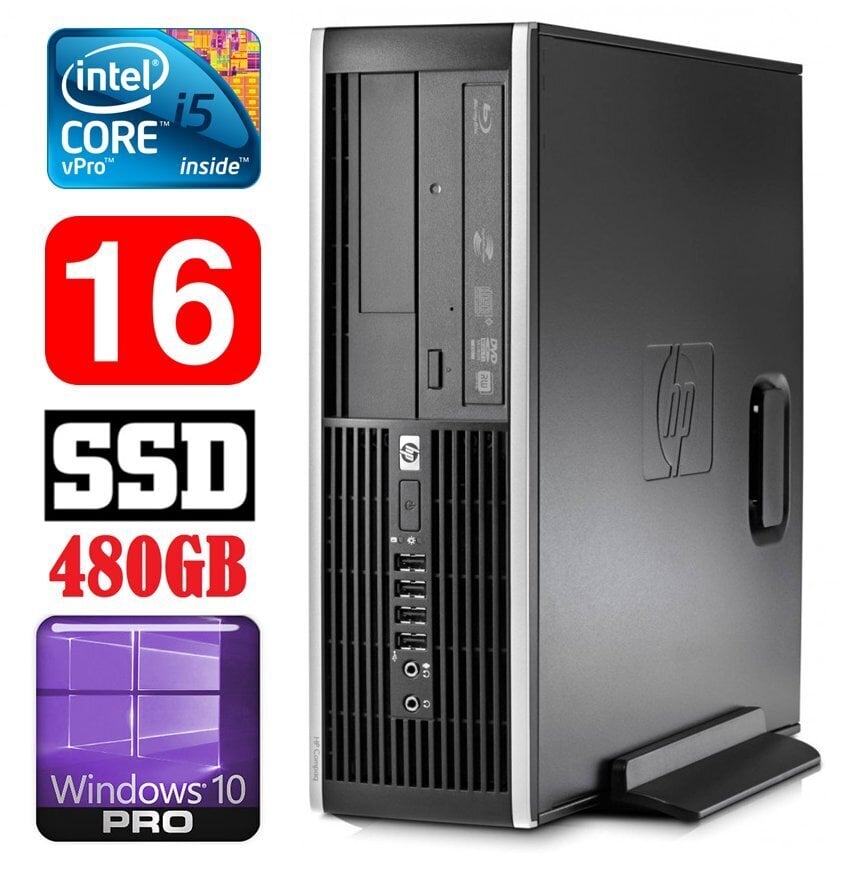HP 8100 Elite SFF i5-650 16GB 480SSD DVD WIN10Pro hind ja info | Lauaarvutid | kaup24.ee