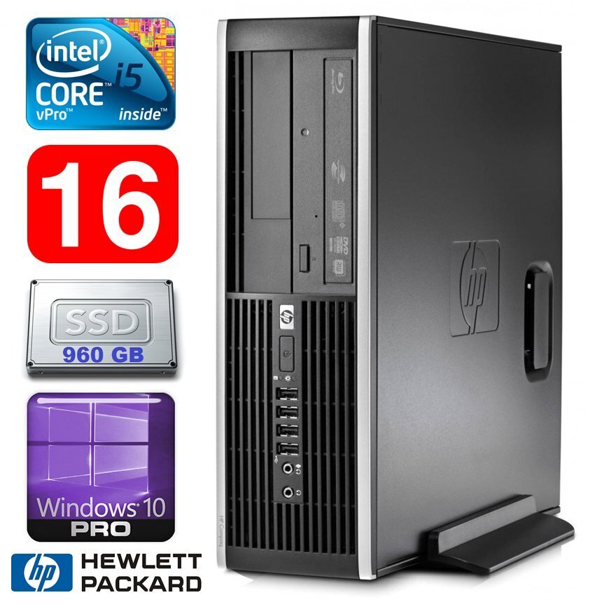 HP 8100 Elite SFF i5-650 16GB 960SSD DVD WIN10Pro hind ja info | Lauaarvutid | kaup24.ee