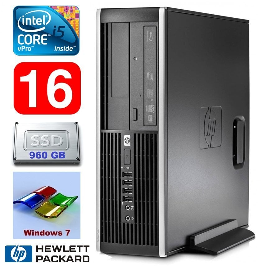 HP 8100 Elite SFF i5-650 16GB 960SSD DVD WIN7Pro цена и информация | Lauaarvutid | kaup24.ee