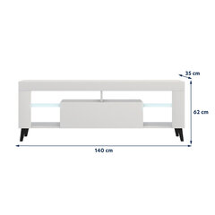 ТВ столик Selsey HugoB LED, белый цена и информация | Тумбы под телевизор | kaup24.ee