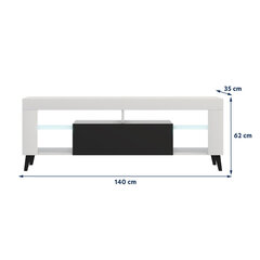 TV-laud Selsey HugoB LED, valge/must hind ja info | TV alused | kaup24.ee