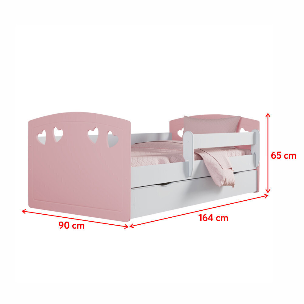 Lastevoodi Selsey Derata, 80x160 cm, roosa цена и информация | Lastevoodid | kaup24.ee