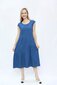 Ühevärviline volangidega linane kleit, sinine hind ja info | Kleidid | kaup24.ee